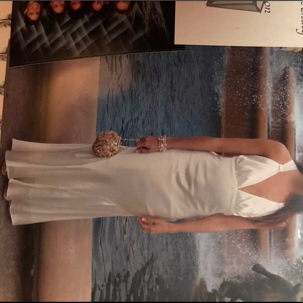 White silk prom dress